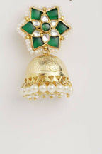 Nuyug 22K Gold Plated Panna Jhumki Earrings | Grocsy