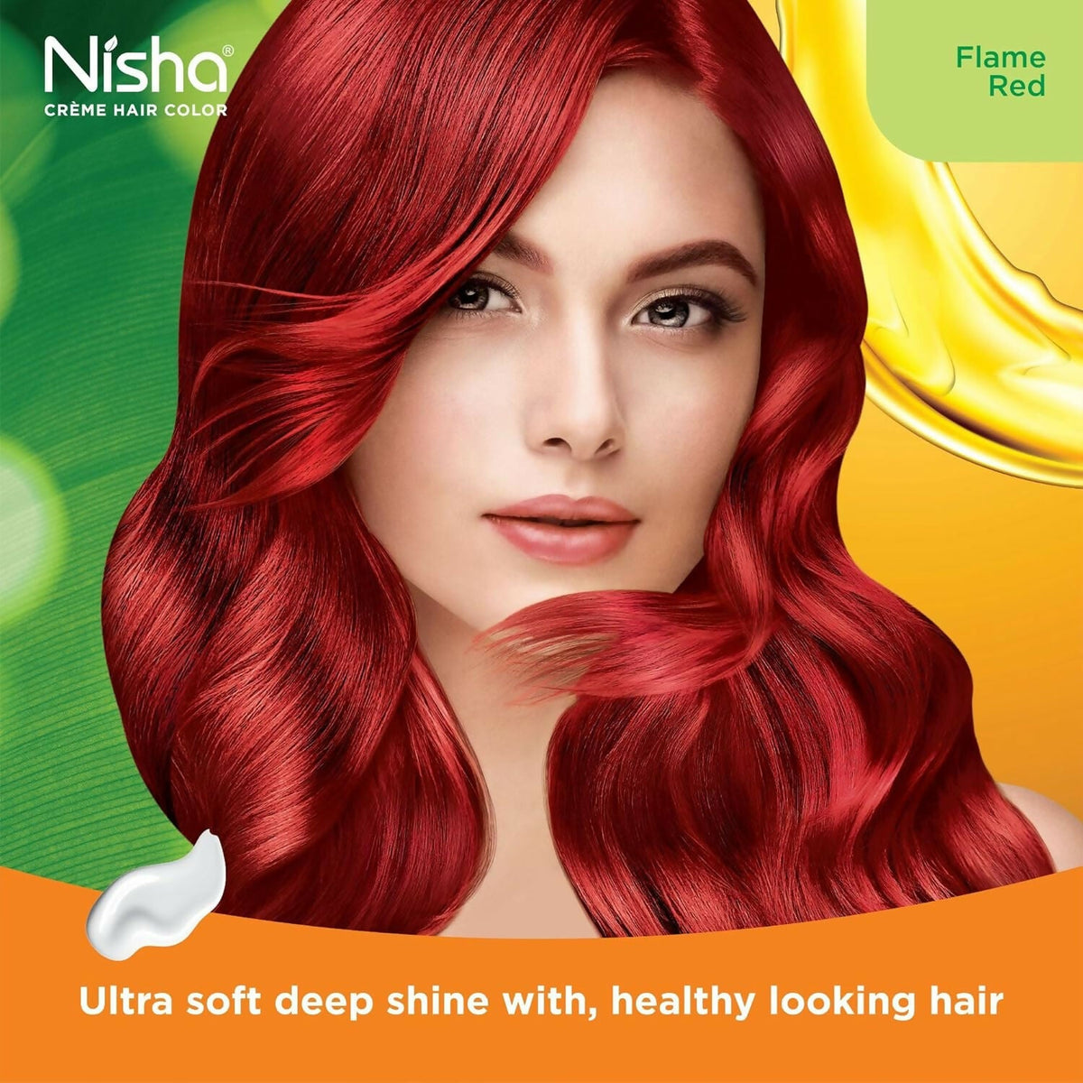 Nisha Creme Hair Color for Women & Men - Flame Red | Grocsy