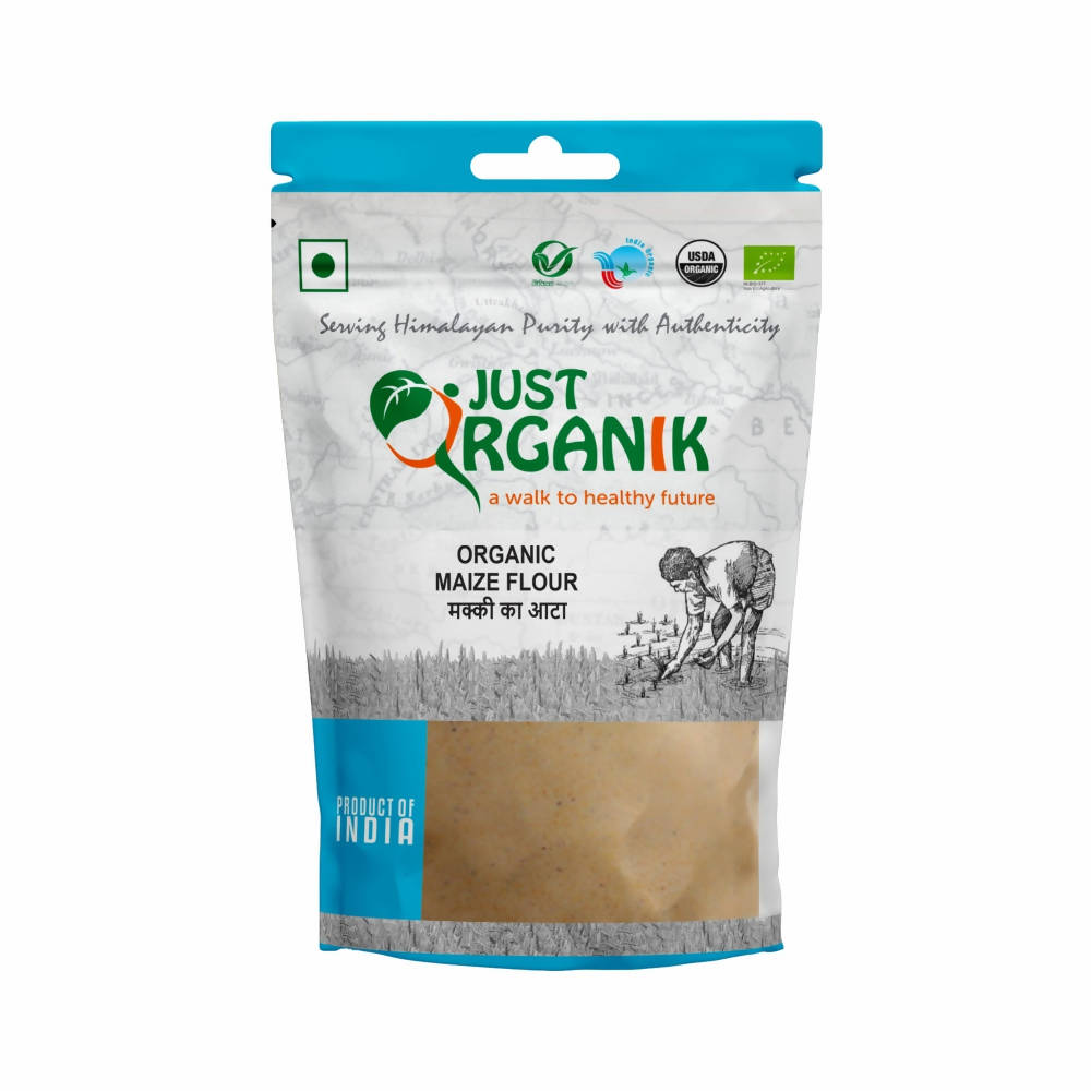 Just Organik Maize Flour (Makki Aata) | Grocsy