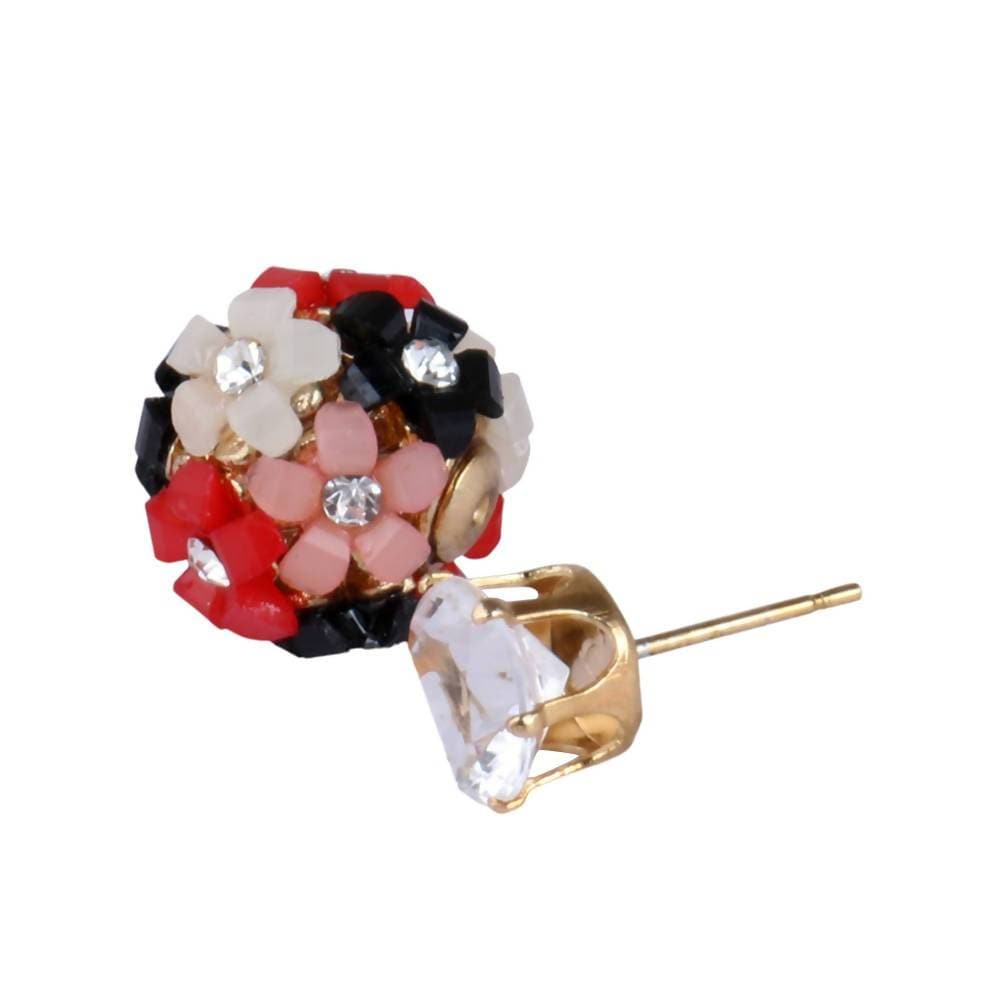 Trendoo Jewelry Gold-Polished Stylish Fancy Party Wear Multi Color Studs | Grocsy