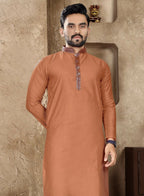Anaita Orange Linen Silk Straight Kurta | Grocsy