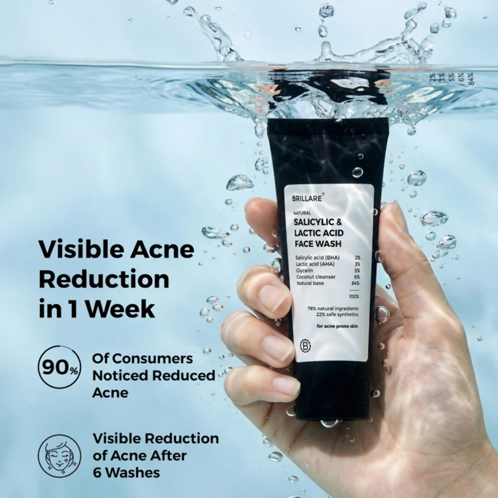 Brillare Mini Salicylic and Lactic Acid Face Wash | Grocsy