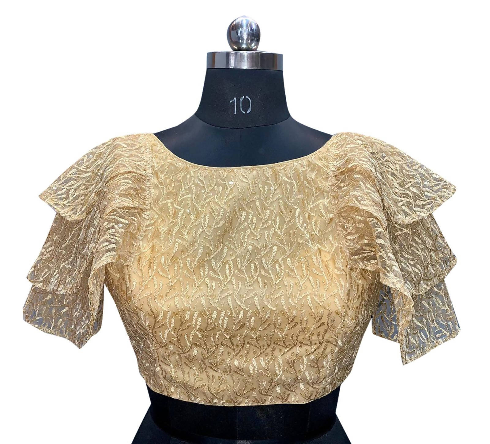 Vamika Cream Net Shifly Work Blouse | Grocsy