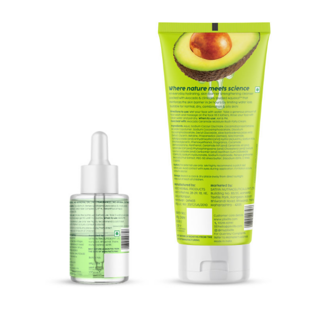 PLIX The Plant Fix Barrier Repair Regime Combo with Avocado Serum & Cleanser | Grocsy