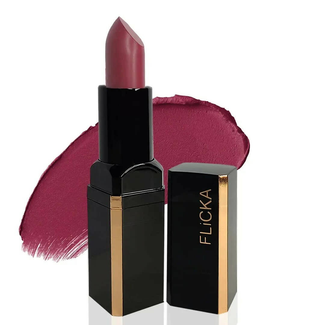 FLiCKA Lip Poetry Matte Lipstick Shade 04 Chubby Cheeks - Pink Mauve | Grocsy