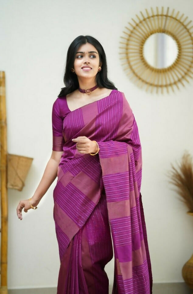 Partywear Designer Pink Banarasi Silk Fancy Saree - Starwalk | Grocsy