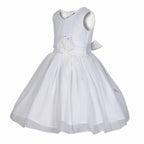 Asmaani Baby Girl's White Colour Satin A-Line Maxi Full Length Dress (AS-DRESS-22170) | Grocsy