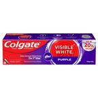 Colgate Visible White Purple Toothpaste For Teeth Whitening Helps Remove Surface Stains, Whitens Yellow | Grocsy