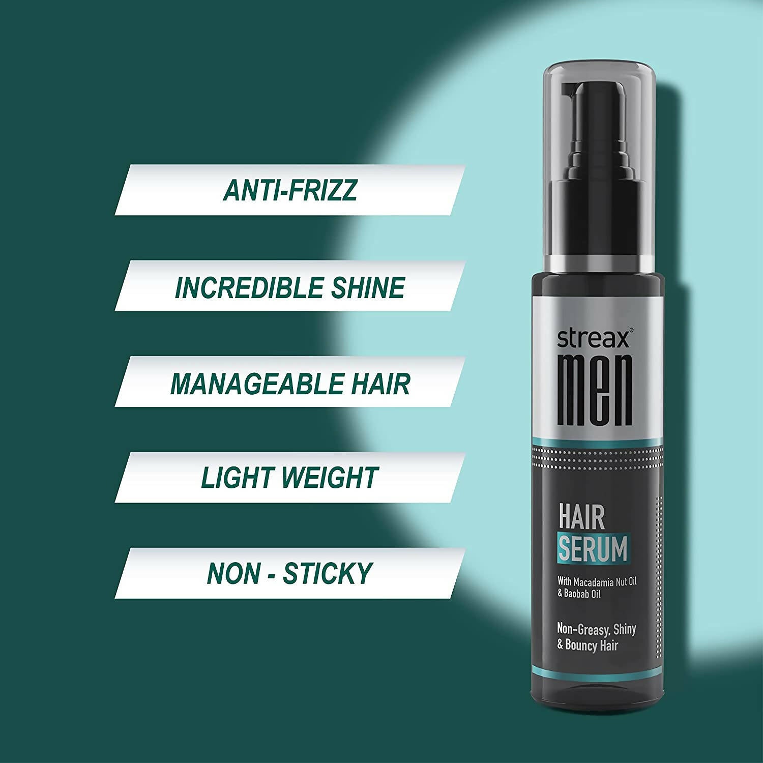Streax Hair Serum With Macadamia Nut Oil & Baobab Oil For Men | Grocsy