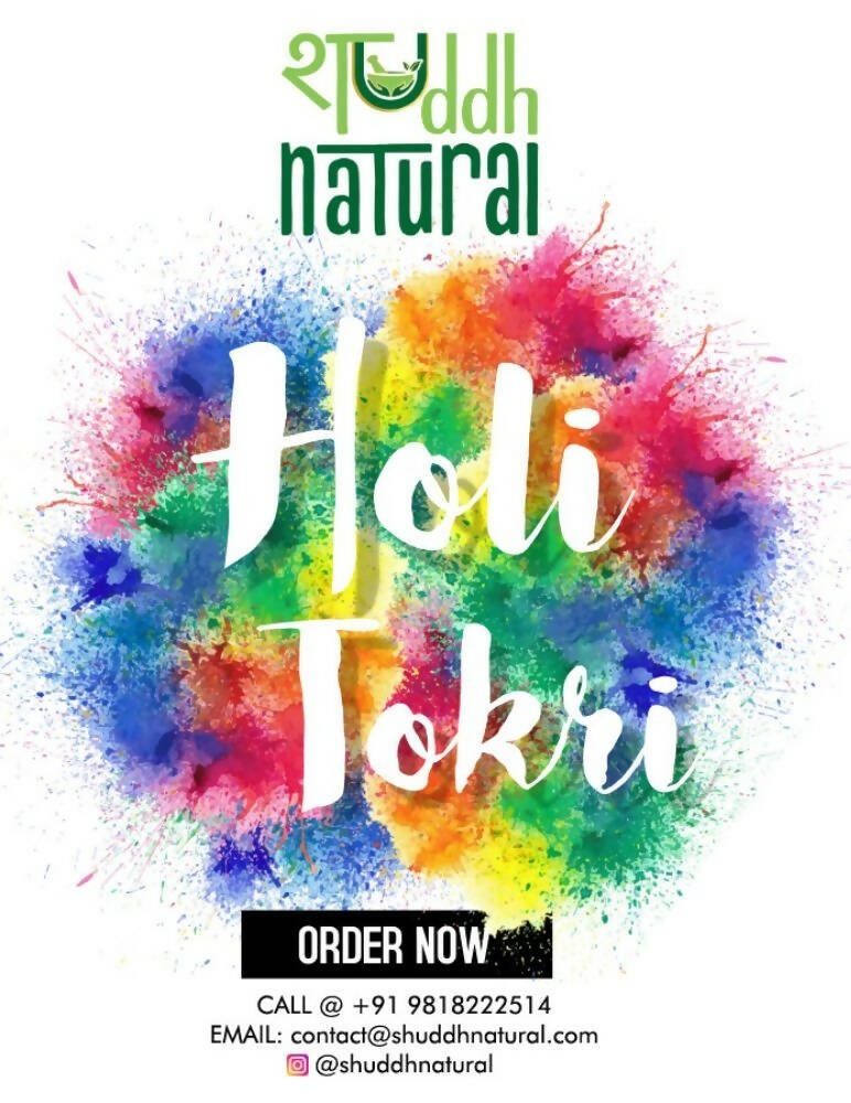 Shuddh Natural Ubtan Based Herbal Gulal | Ayurvedic Thandai Powder |Kashmiri Kahwa| Holi Gift Hamper | Grocsy
