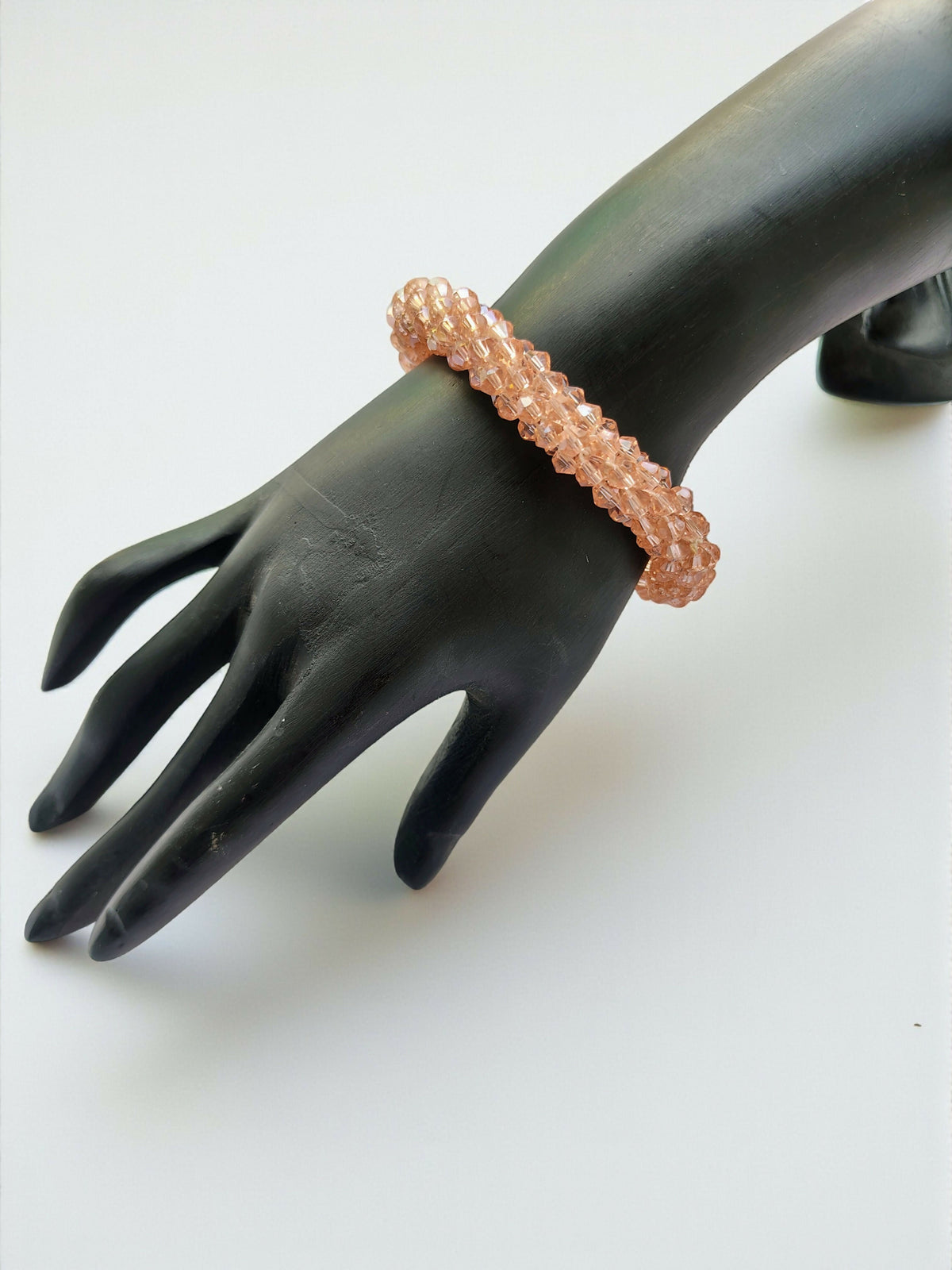 Inhanns Unisex Crystal Bloom – Adjustable Crystal Bead Bracelets - Peach | Grocsy