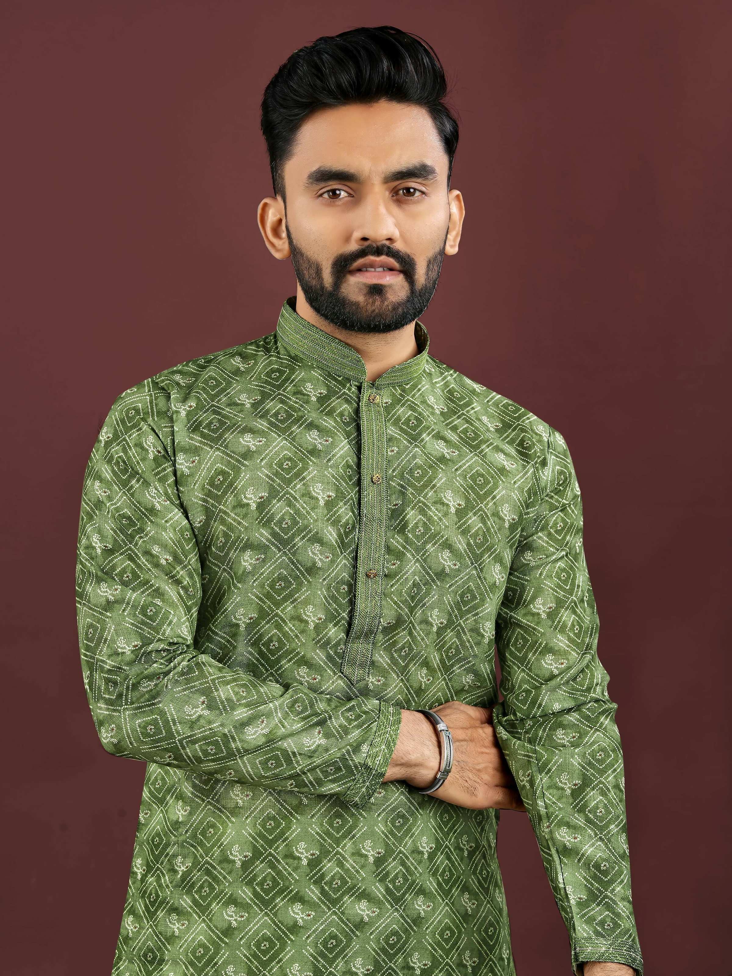Anaita Green Digital Print Kurta | Grocsy