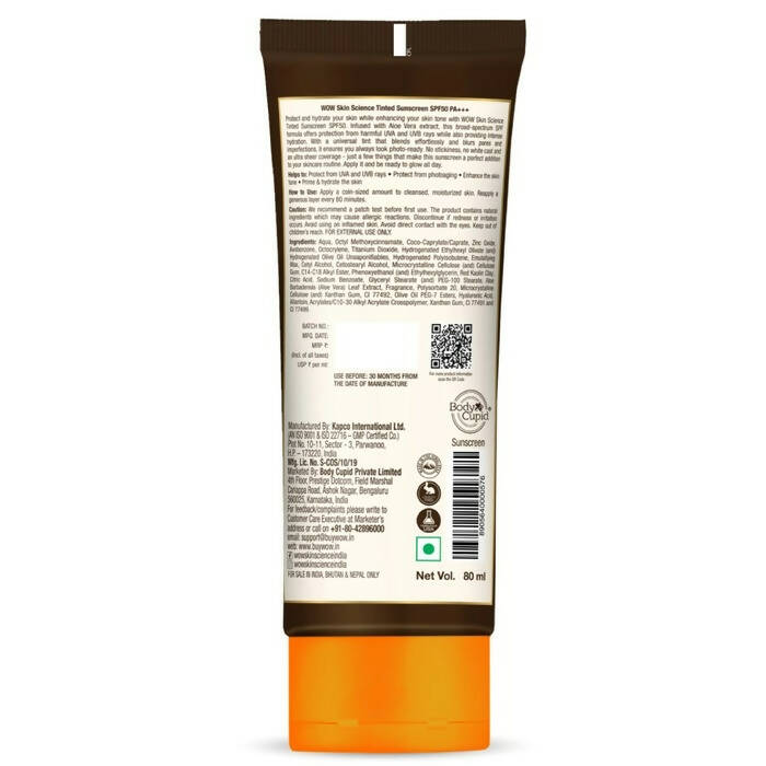 Wow Skin Science Tinted Sunscreen SPF50 Pa+++ | Grocsy