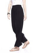 Mominos Fashion Reyon Cotton Black Embroidery Chikan Palazzo | Grocsy