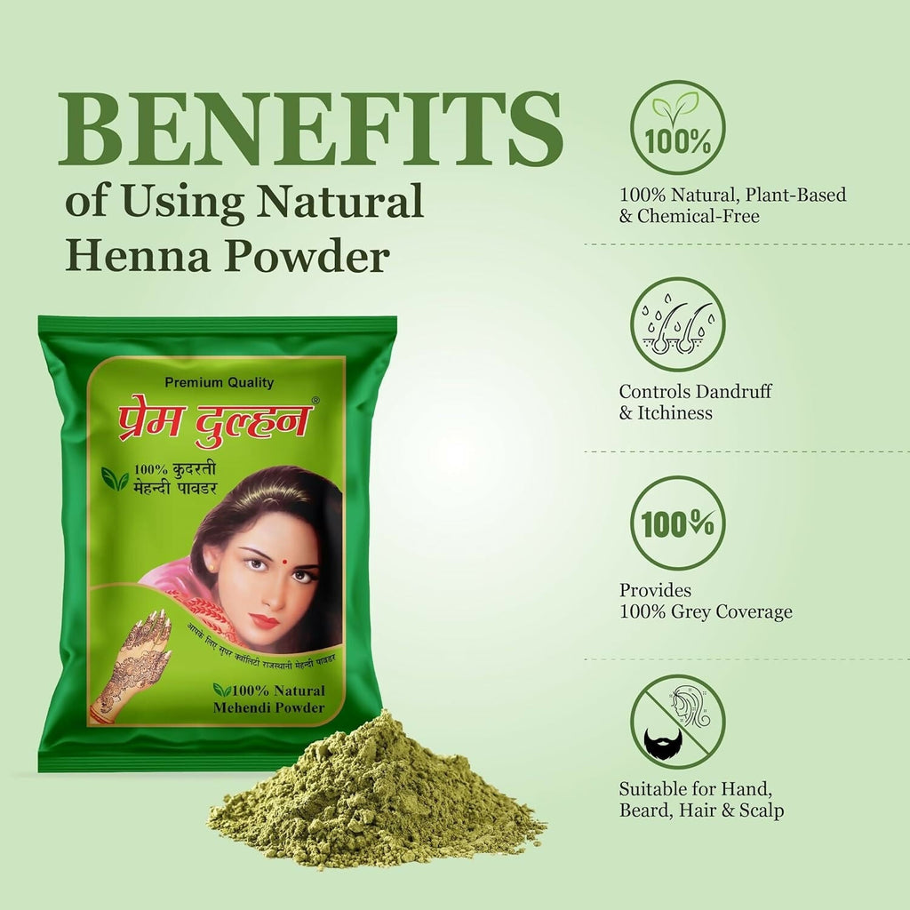 Prem Dulhan 100% Pure Natural Henna Hair Care Powder | Grocsy