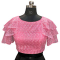 Vamika Pink Net Shifly Work Blouse | Grocsy