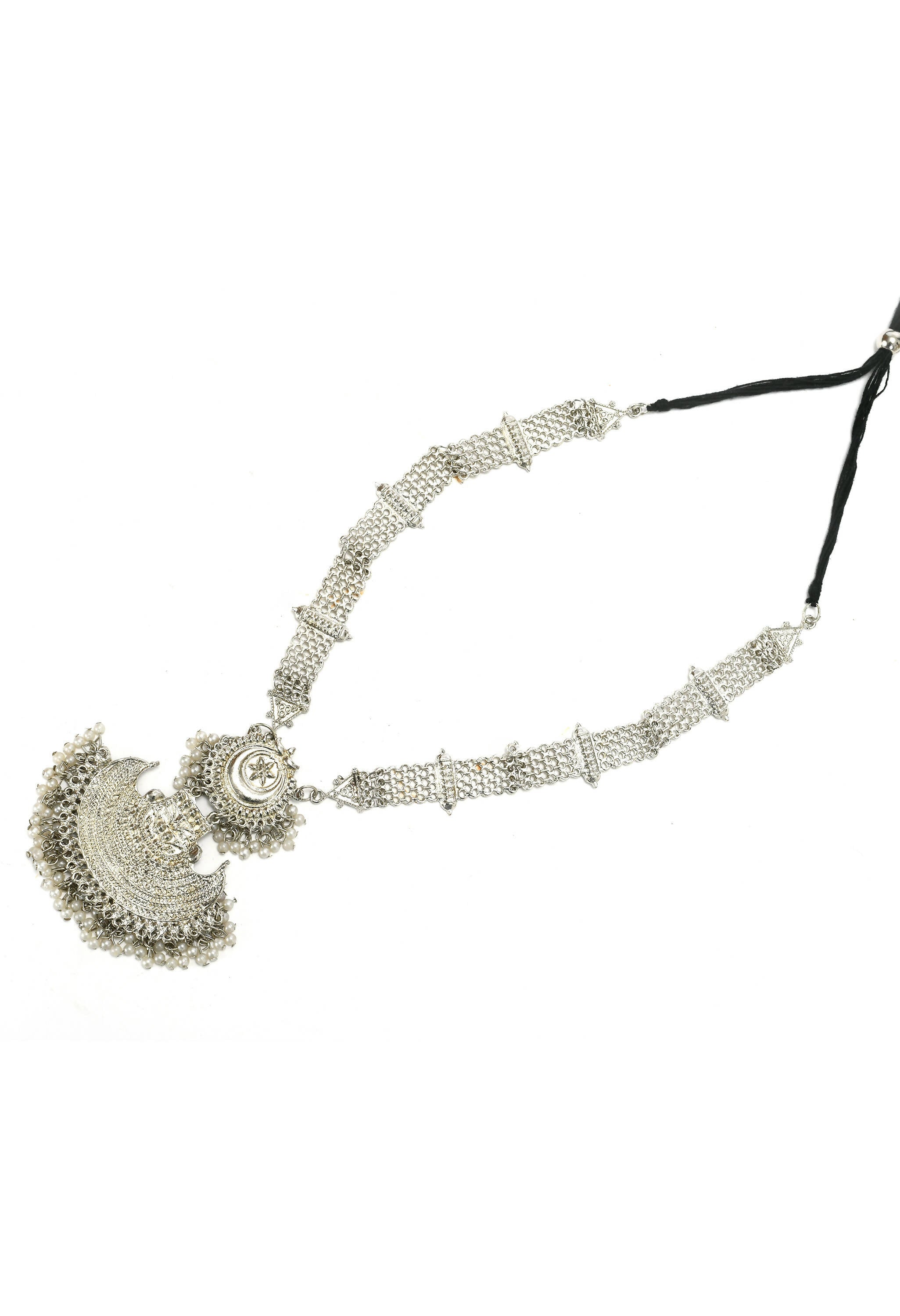Mominos Fashion Johar Kamal Silver-Plated Brass Finish Rani Haar Statement Necklace For Women | Grocsy