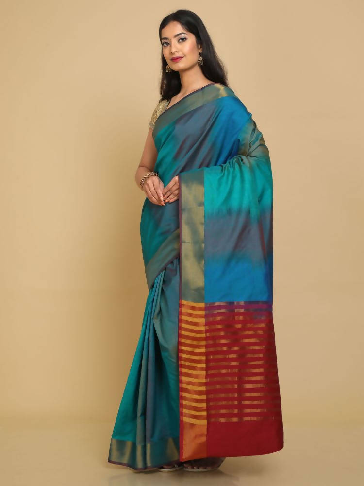Kalamandir Woven Design Ikkat Print Multi Color Uppada Saree | Grocsy