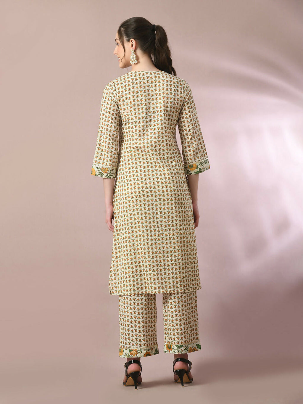 Myshka Women's Multi Printed Cotton Straight Party Kurta Set | Grocsy
