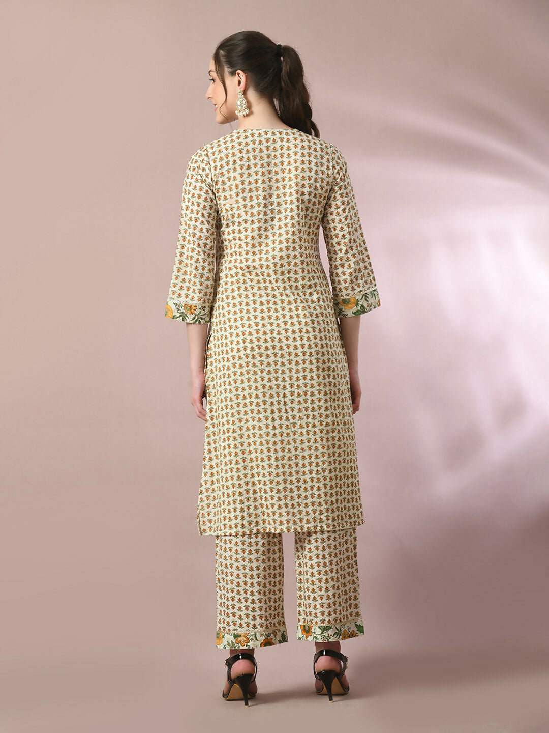 Myshka Women's Multi Printed Cotton Straight Party Kurta Set | Grocsy