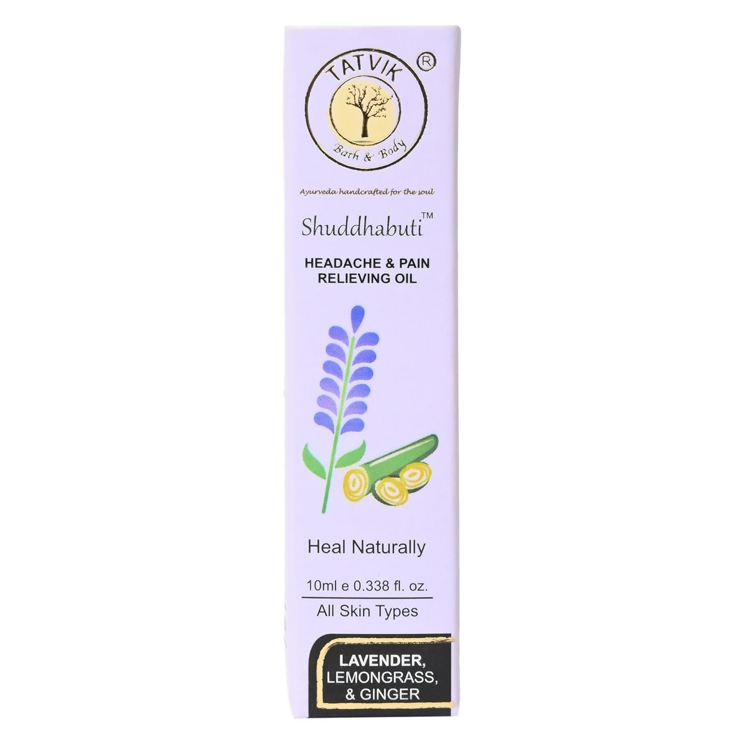 Tatvik Ayurveda Shuddhabuti Headache & Pain Releiving Oil (Lemongrass, Ginger & Tulsi) | Grocsy