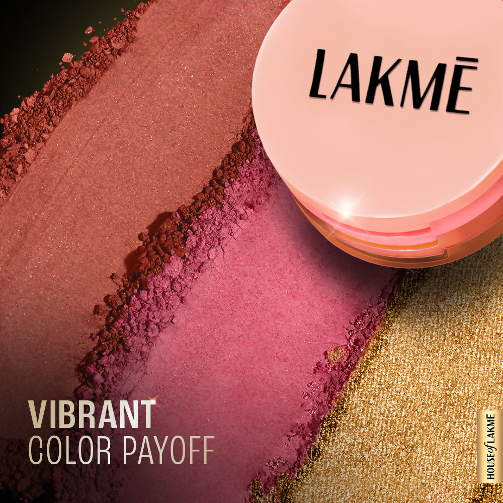 Lakme 9 To 5 Eyeconic Cream Powder Eyeshadow Stack - Golden Hour Goddess | Grocsy
