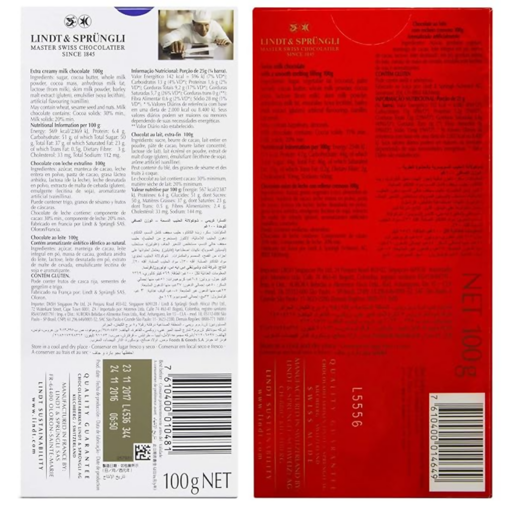 Lindt Excellence Extra Creamy Milk Chocolate Bar and Lindt Lindor Singles Milk Chocolate Box | Grocsy
