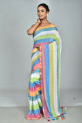 Exclusive Collection Beautiful Multi4 Pure Cotton Woven Handloom Saree With Running Blouse Piece | Grocsy