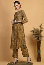 Joban Fashion Mustard Maslin Kurta Set | Grocsy