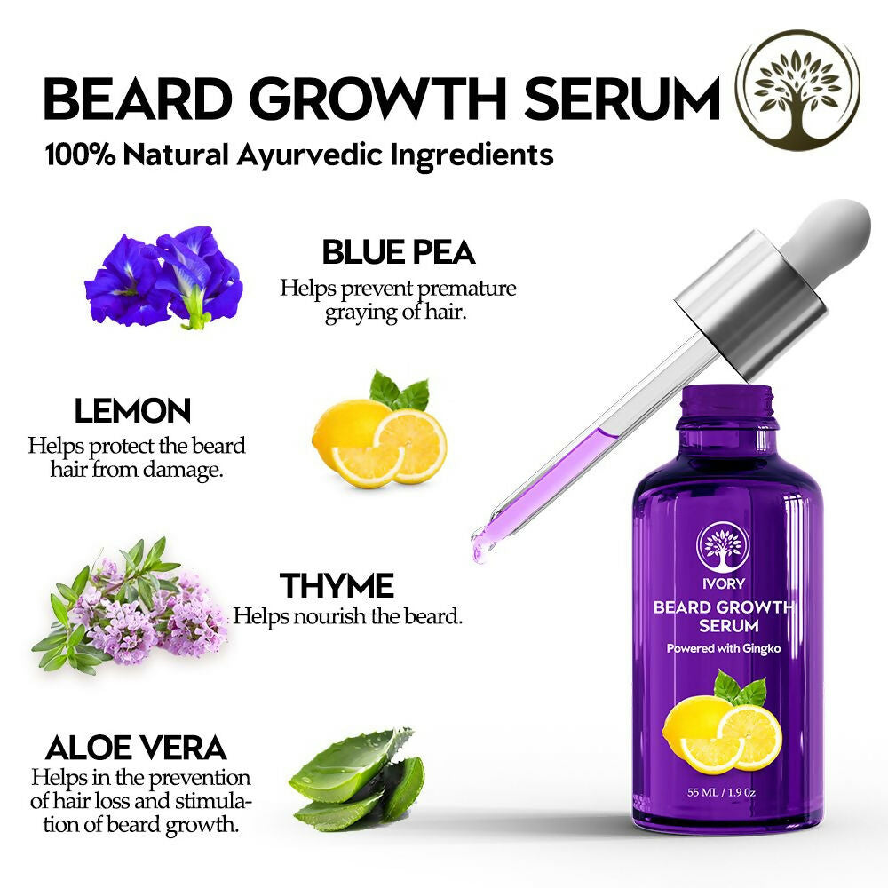 Ivory Natural Beard Growth Serum For Beard Wellness | Grocsy