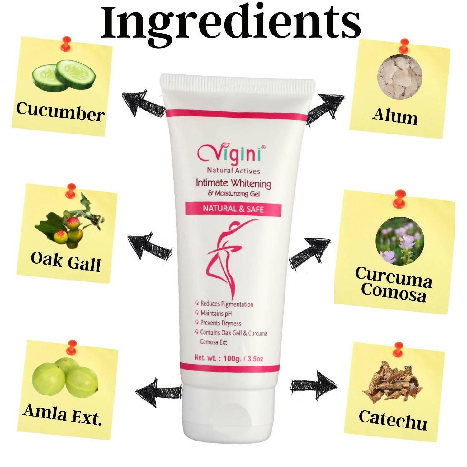 Vigini Natural Actives Vaginal Intimate Whitening Lightening Moisturizer Gel | Grocsy