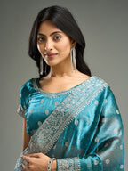 kasee Floral Embroidered Silk Blend Saree | Grocsy