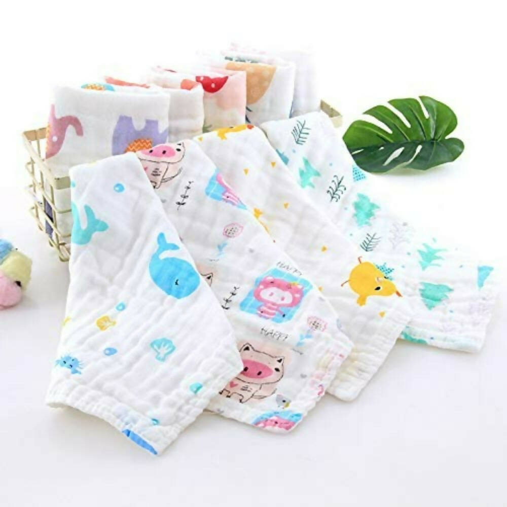 Mom Care Muslin Cotton Face Towels Set Of 5 | Grocsy