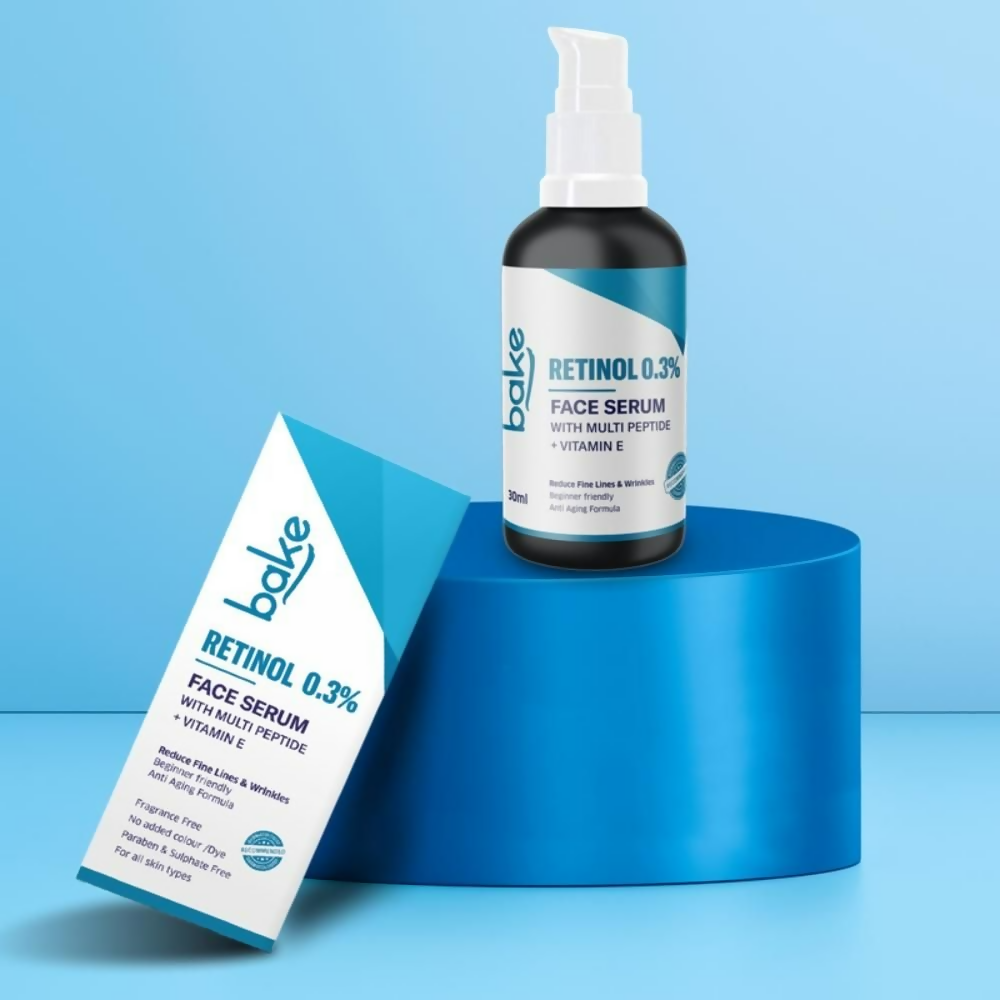 Bake 0.3% Retinol Beginner Friendly Face Serum With 2% Multi Peptide & Vitamin E | Grocsy