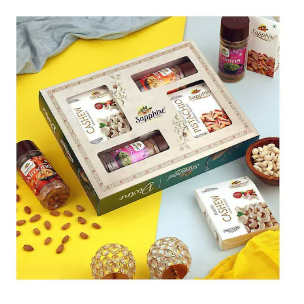 Sapphire Dry Nuts Divine Assorted Dry Fruit Gift Pack | Grocsy