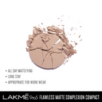 Lakme 9 To 5 Powerplay Matte Compact - Almond | Grocsy