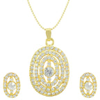 Gold-Polished Alloy Rhinestones Studded Pendant Set - The Pari | Grocsy