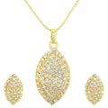 Gold-Polished Alloy Rhinestones Studded Pendant Set - The Pari | Grocsy