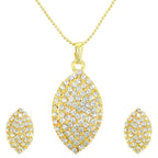 Gold-Polished Alloy Rhinestones Studded Pendant Set - The Pari | Grocsy