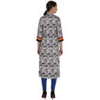 Kanoor Women's Multi Rayon Straight Kurti | Grocsy
