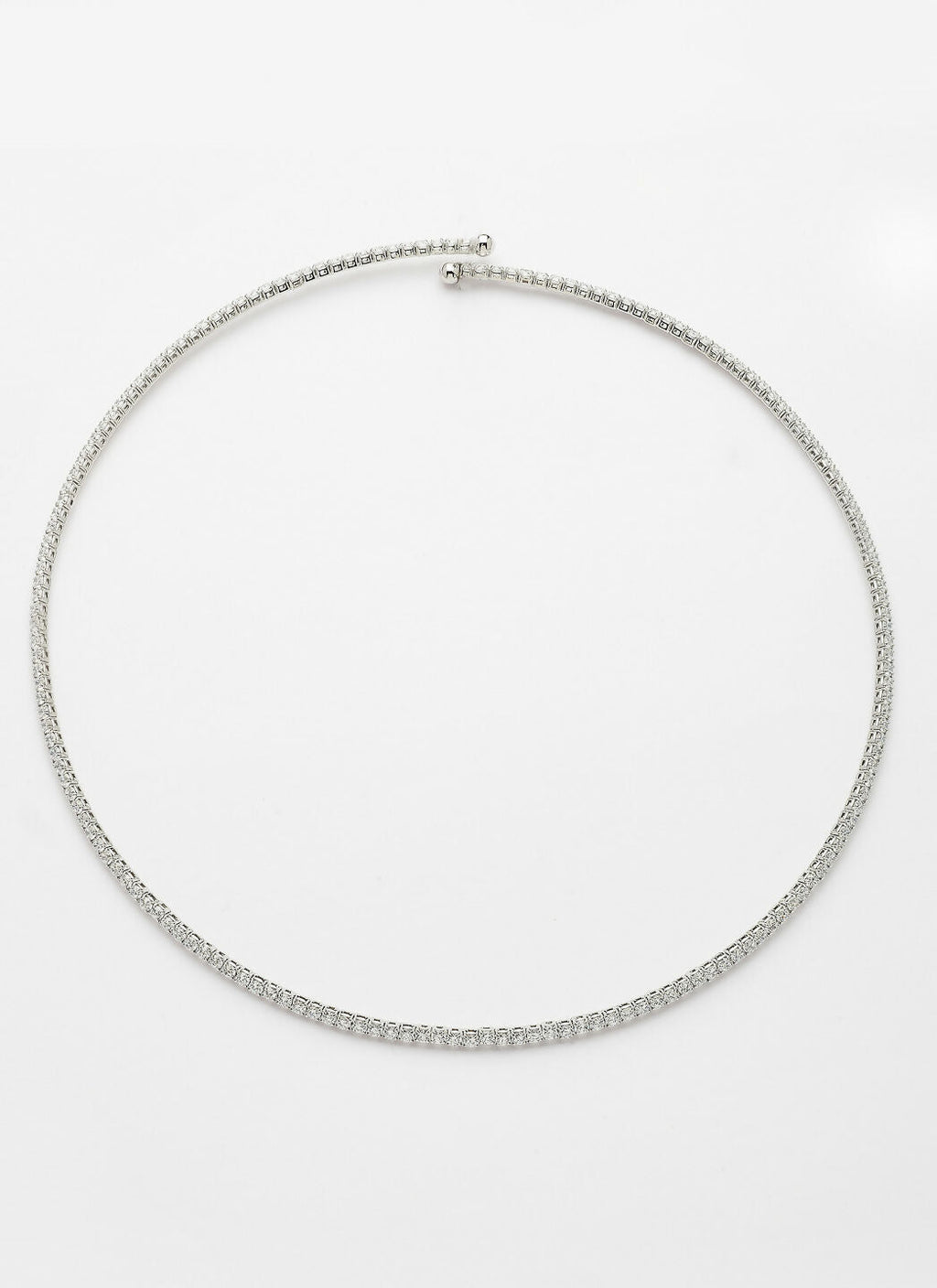 NVR Women's Silver-Toned CZ-Studded Choker Necklace | Grocsy