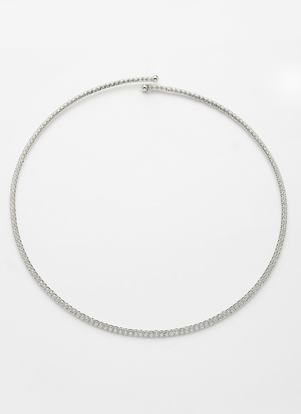 NVR Women's Silver-Toned CZ-Studded Choker Necklace | Grocsy
