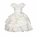 Asmaani Baby Girl's Off-white Colour Satin A-Line Maxi Full Length Dress (AS-DRESS-22116) | Grocsy
