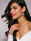 Dangler Kundan Earrings with Green Stone- Ruby Raang | Grocsy