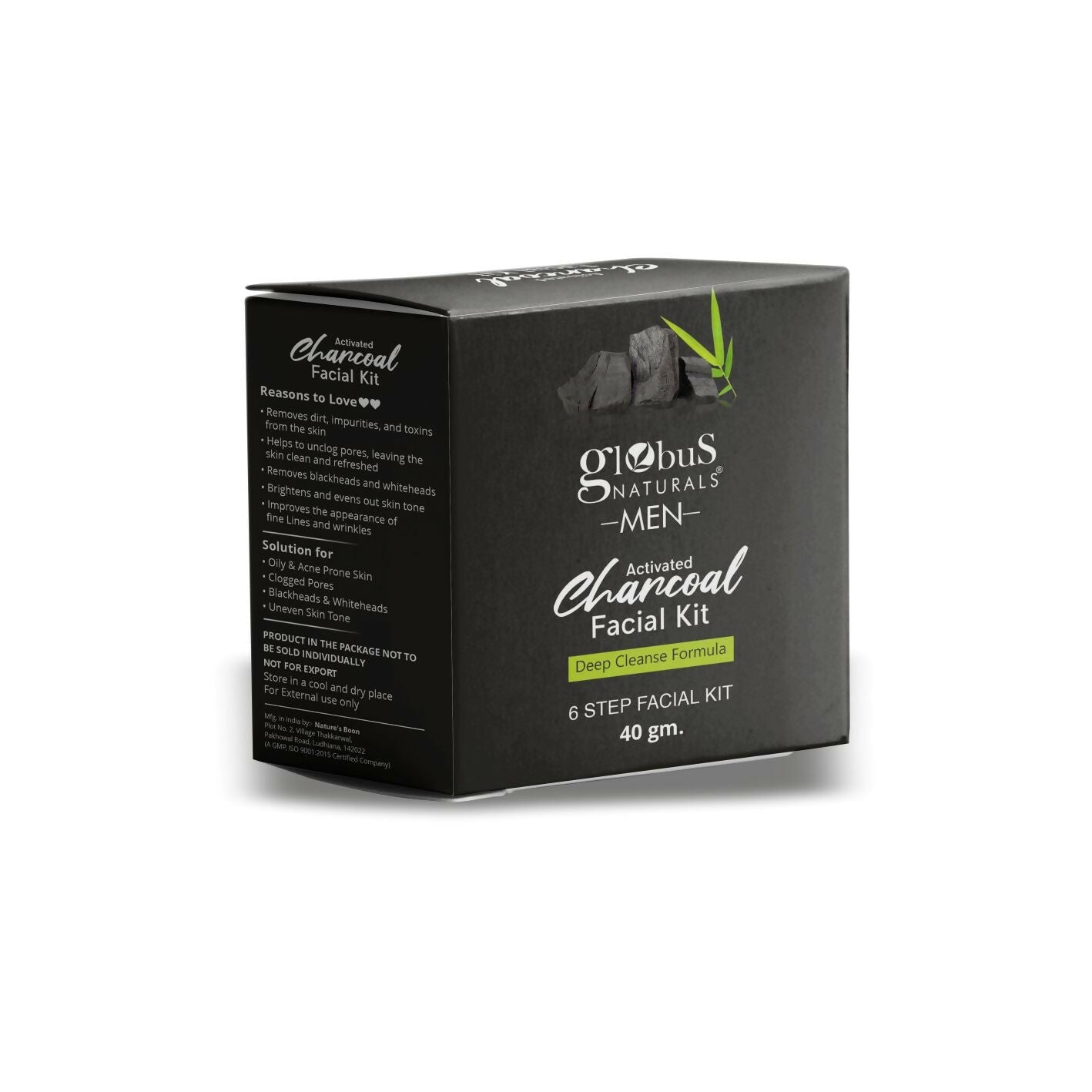 Globus Naturals Anti-Pollution Charcoal Men 6 Step Facial Kit | Grocsy