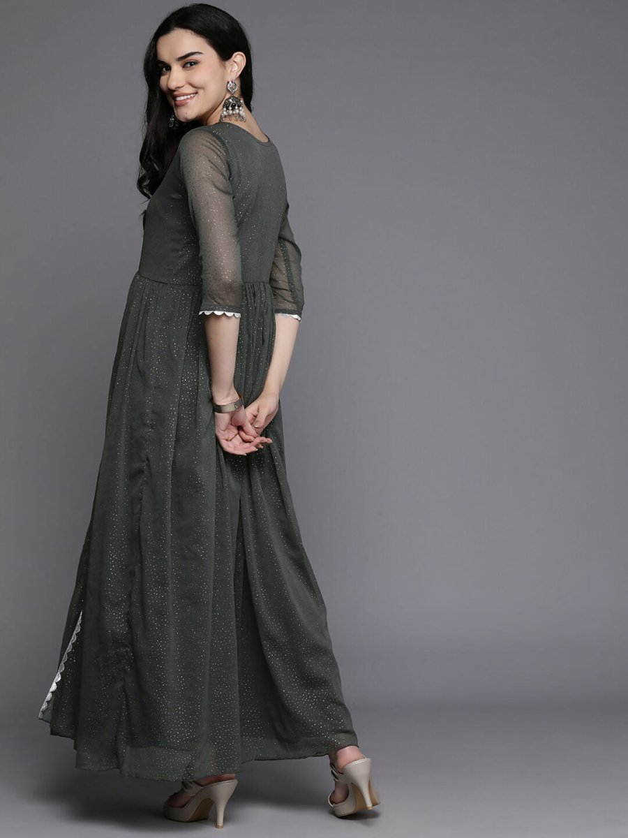 Ahalyaa Women's Traditional wear Kurta Set - Grey | Grocsy