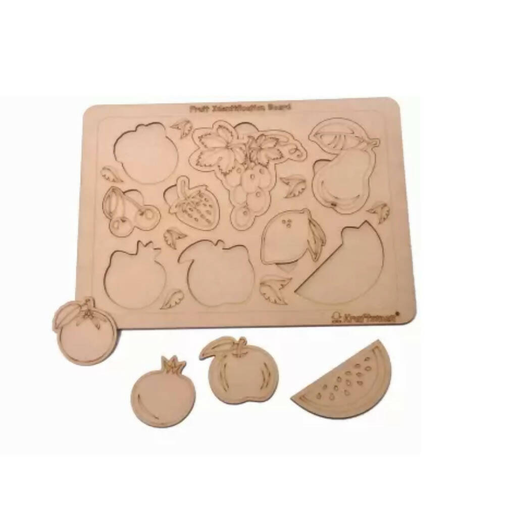 Kraftsman Fruits Board Identification Puzzle Board | Color Kit Included | Grocsy