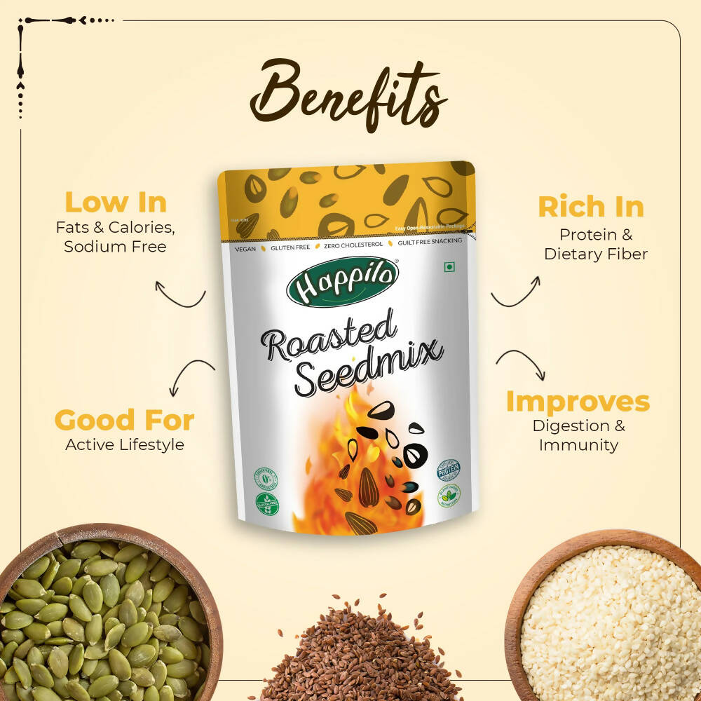 Happilo Freshly Roasted & Lightly Salted Super Seed Mix | Grocsy