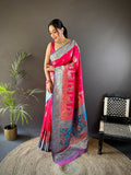 Joban Fashion Purple Meenakari Picock Paithani Sarees | Grocsy