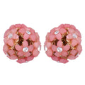Trendoo Jewelry Gold-Polished Stylish Fancy Party Wear Pink Studs | Grocsy